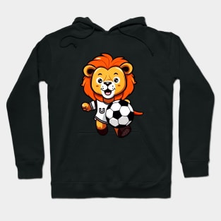 Cute Soccer Lion For Kids Football Boys Hoodie